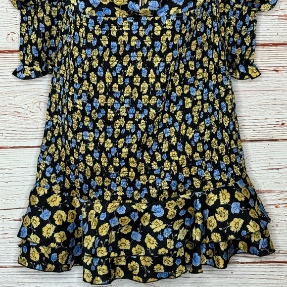 Dark Pink London Sweetheart Neck Mini Dress in Ditsy Floral Multi Sz 8 - Picture 5 of 10